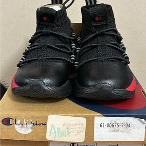 Champion Kids Black and Red Sneakers. Size 6
